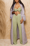 Tea Green resort print wide leg pants SAMPLE SALE