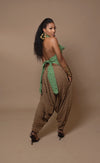 Green waffle print Halter Top- FINAL SALE