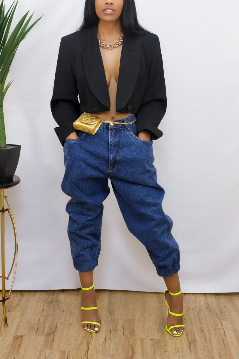 Dark Vintage elastic Denim jeans (S/M/L/XL)