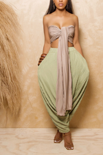 Taupe Bandeau resort tie top