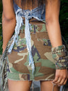 Camo fabric 5 Stacked Bangles Bracelets