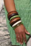 Greenery Melanin Brown 5 Stacked Bangles bracelets