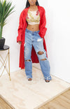 Tan reworked bedazzled vintage Custom Crop top  (S)- FINALSALE
