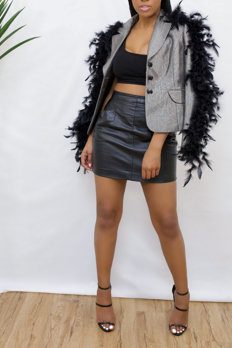 *Silver Feather vintage Blazer (S)-FINAL SALE